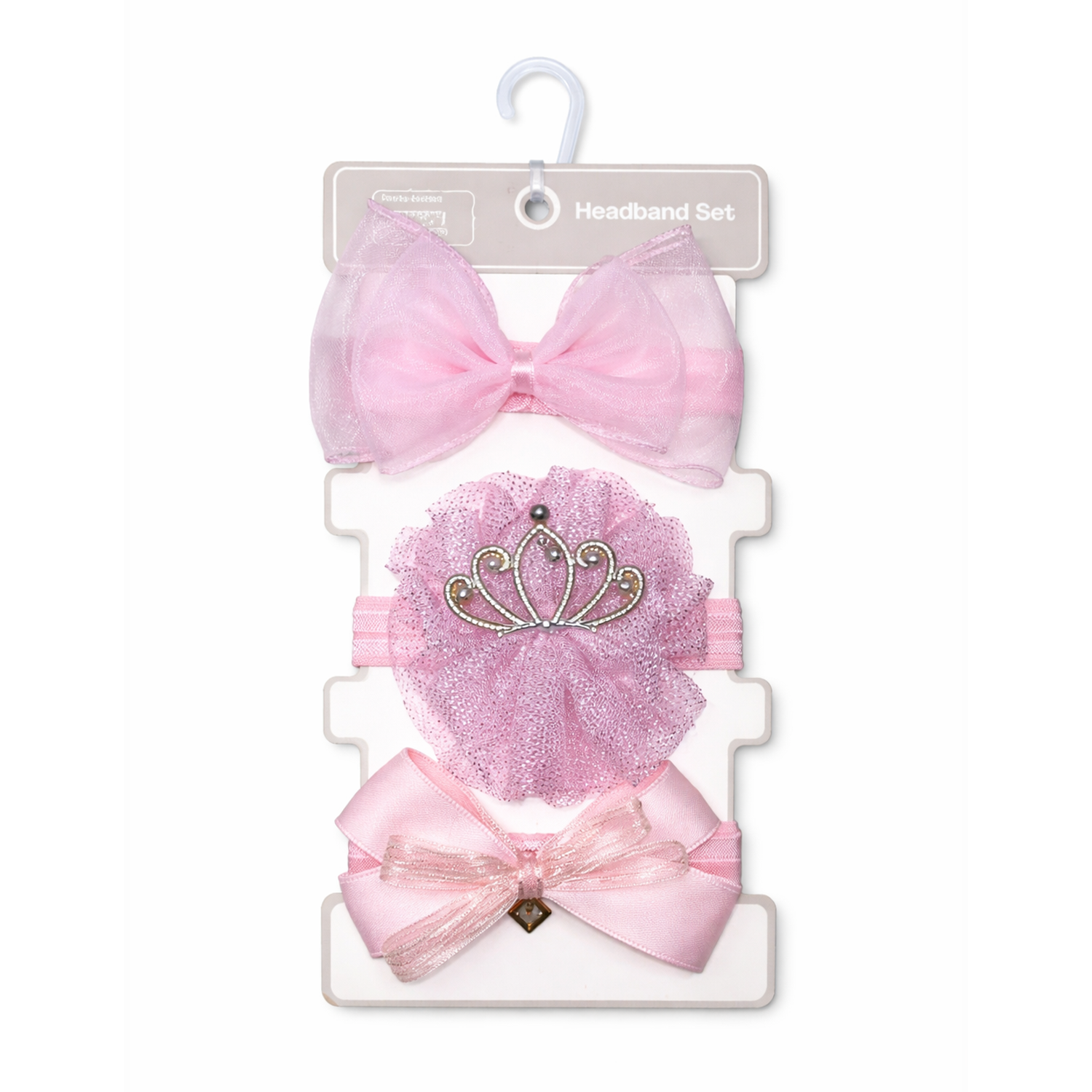 Baby Girl Headband Set – 3PCS Soft Elastic Hair Bands (Cute Bow & Crown Designs)