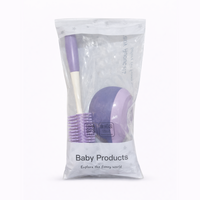 Little Minors 2-piece baby bottle cleaning brush set with soft silicone nipple and bottle cleaner, BPA free for gentle cleaning.