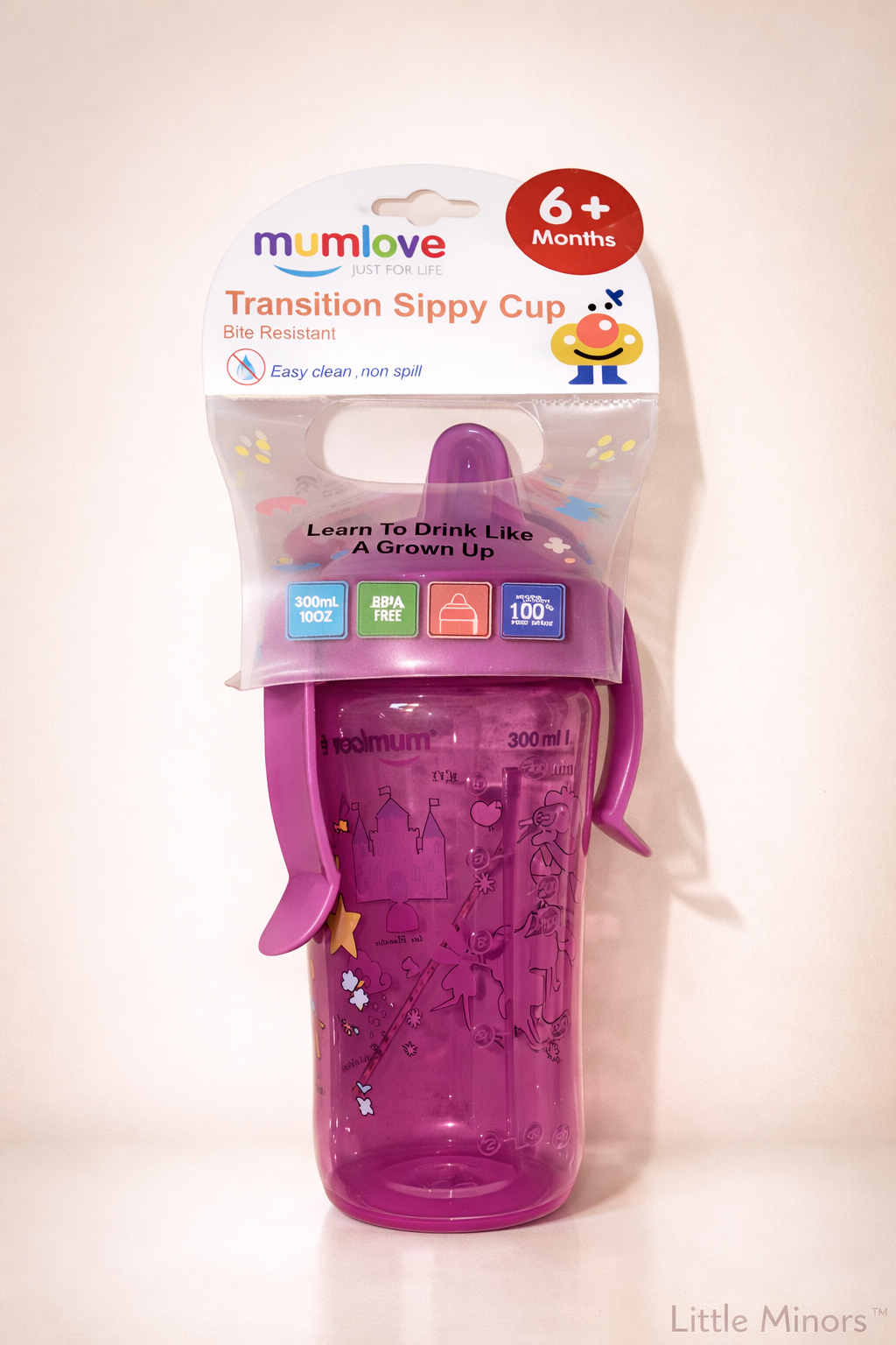 Baby Transition Sippy Cup 300ml – Spill Proof Training Cup with Handles (6+ Months)