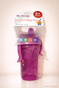 Little Minors baby transition sippy cup with handles, 300ml spill-proof training cup for kids 6 months and older.