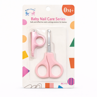 Little Minors baby nail care kit with safe scissors and nail clipper set for newborns, suitable for infants 0 months and older.
