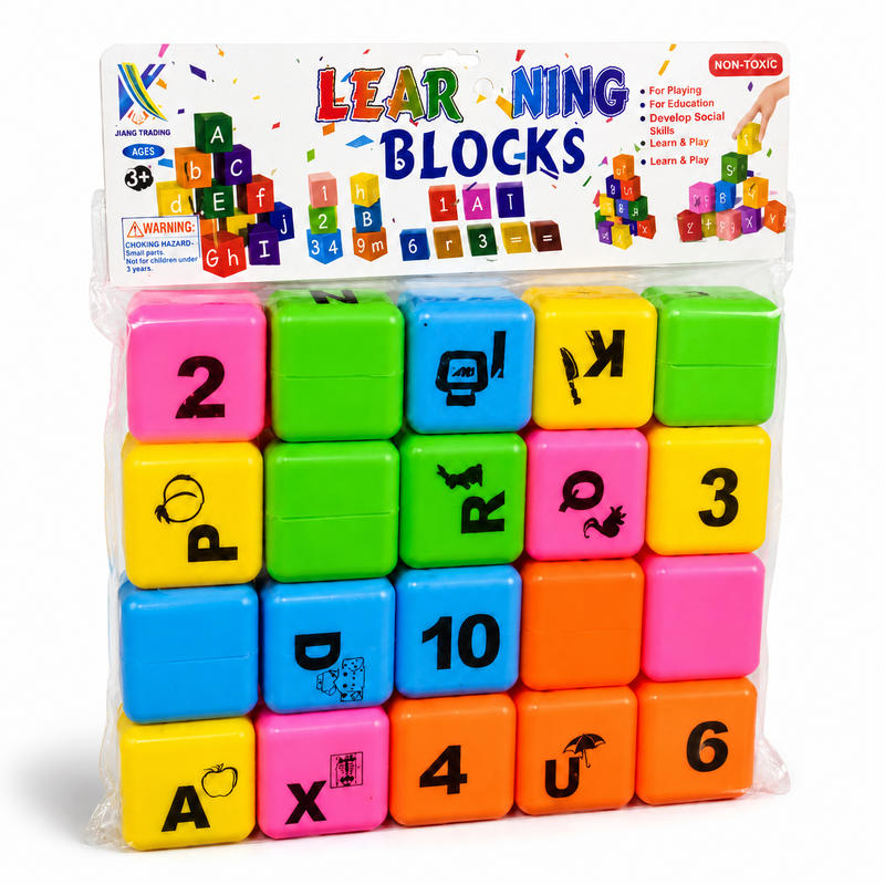 Learning Blocks for Kids – Colorful Educational Alphabet & Number Building Blocks