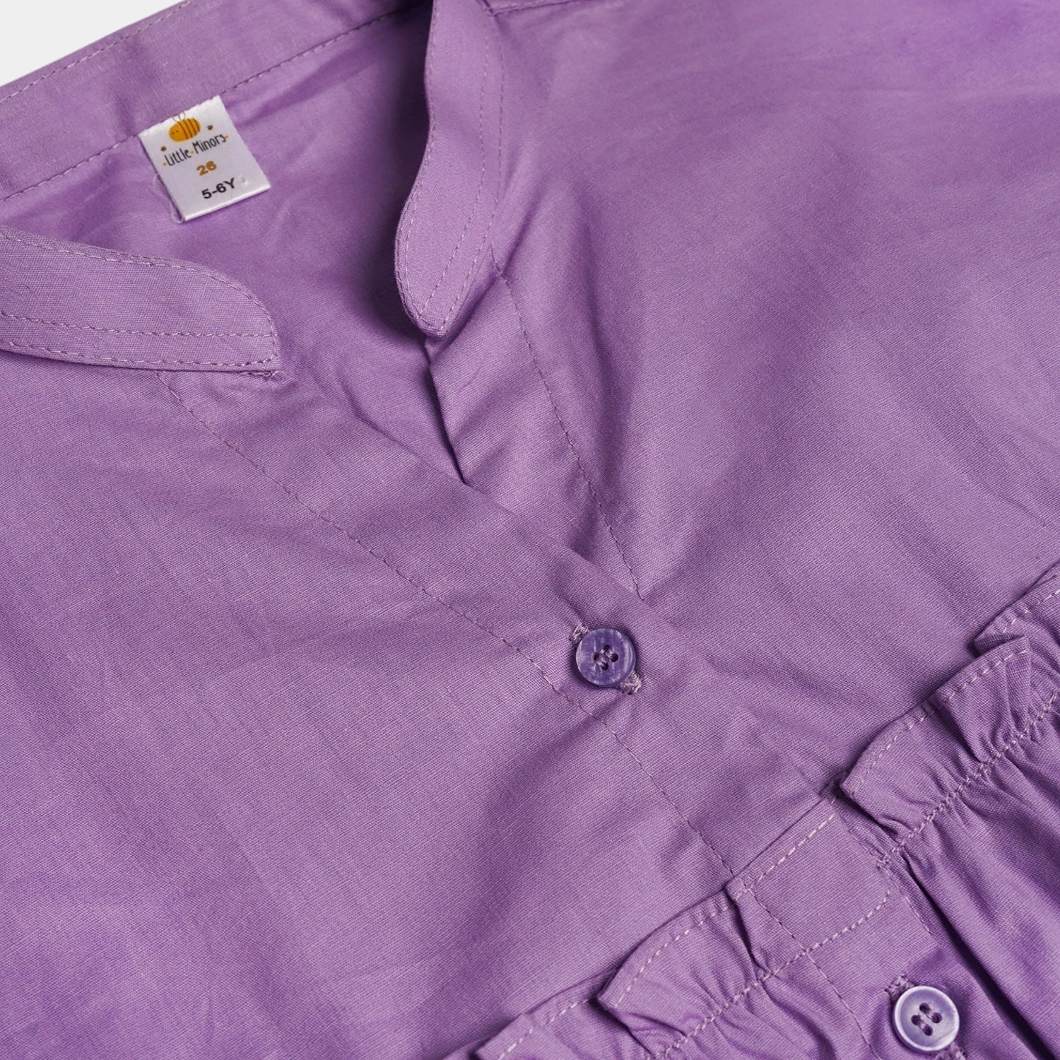 Girls Cotton Frock - Purple