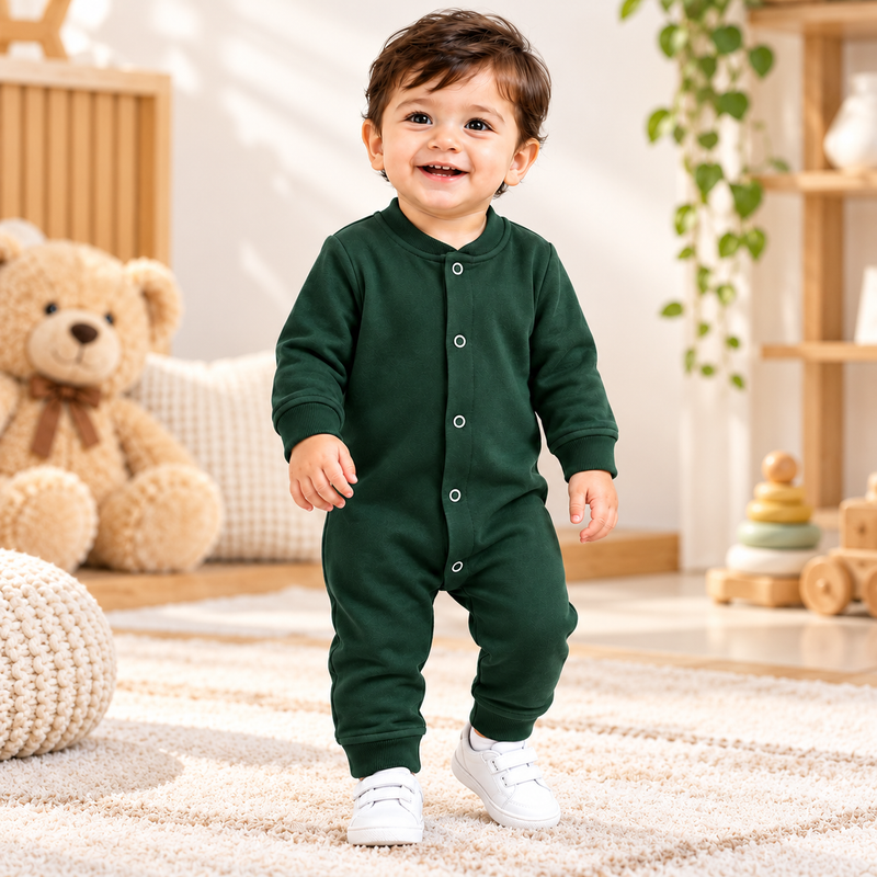 Baby Boys Winter Rompers Pack of 3 Full Sleeve Fleece Rompers