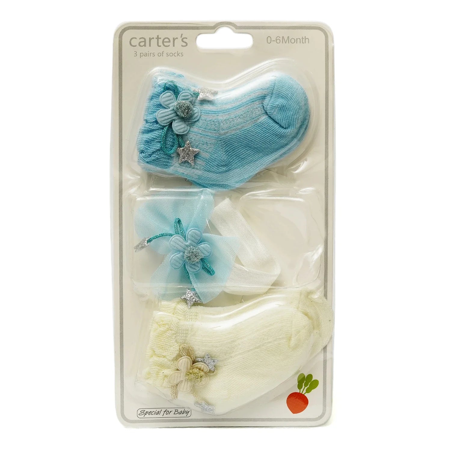 Baby Socks Pack of 3 with Matching Headband
