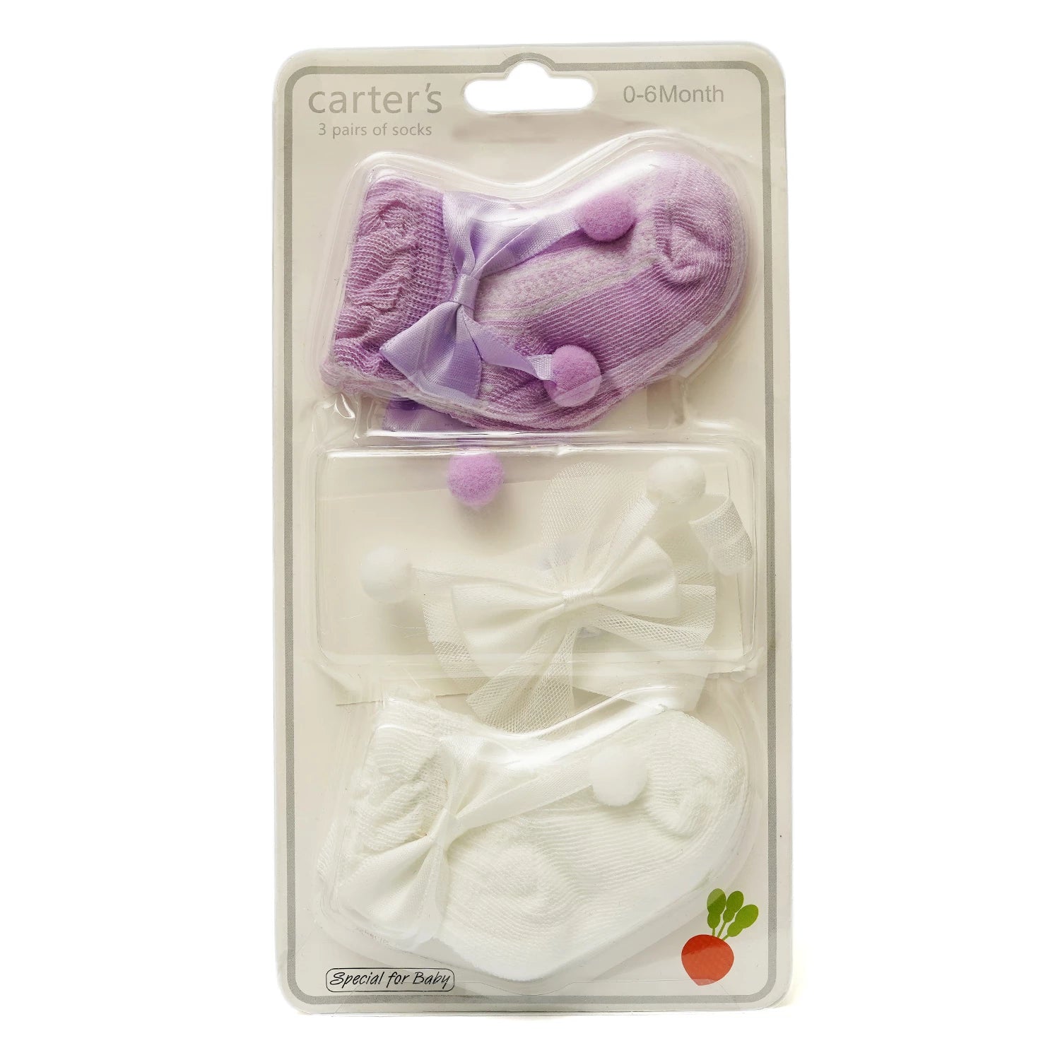 Baby Socks Pack of 3 with Matching Headband