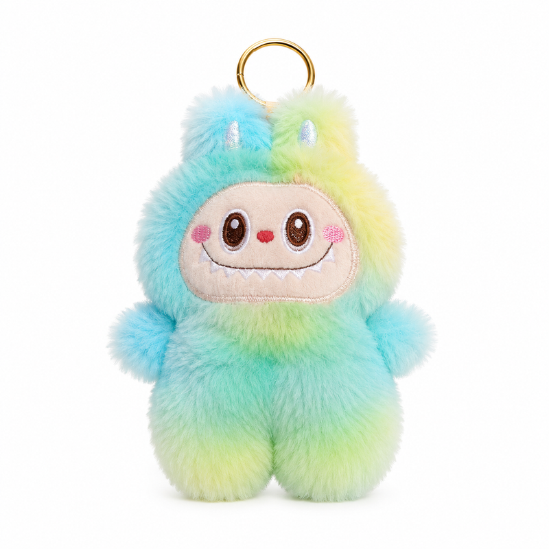 Cute Plush Monster Keychain – Soft Furry Bag Charm for Kids