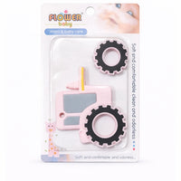 Little Minors baby silicone tractor-shaped teether with soft chew texture for newborns, ideal for soothing gums.