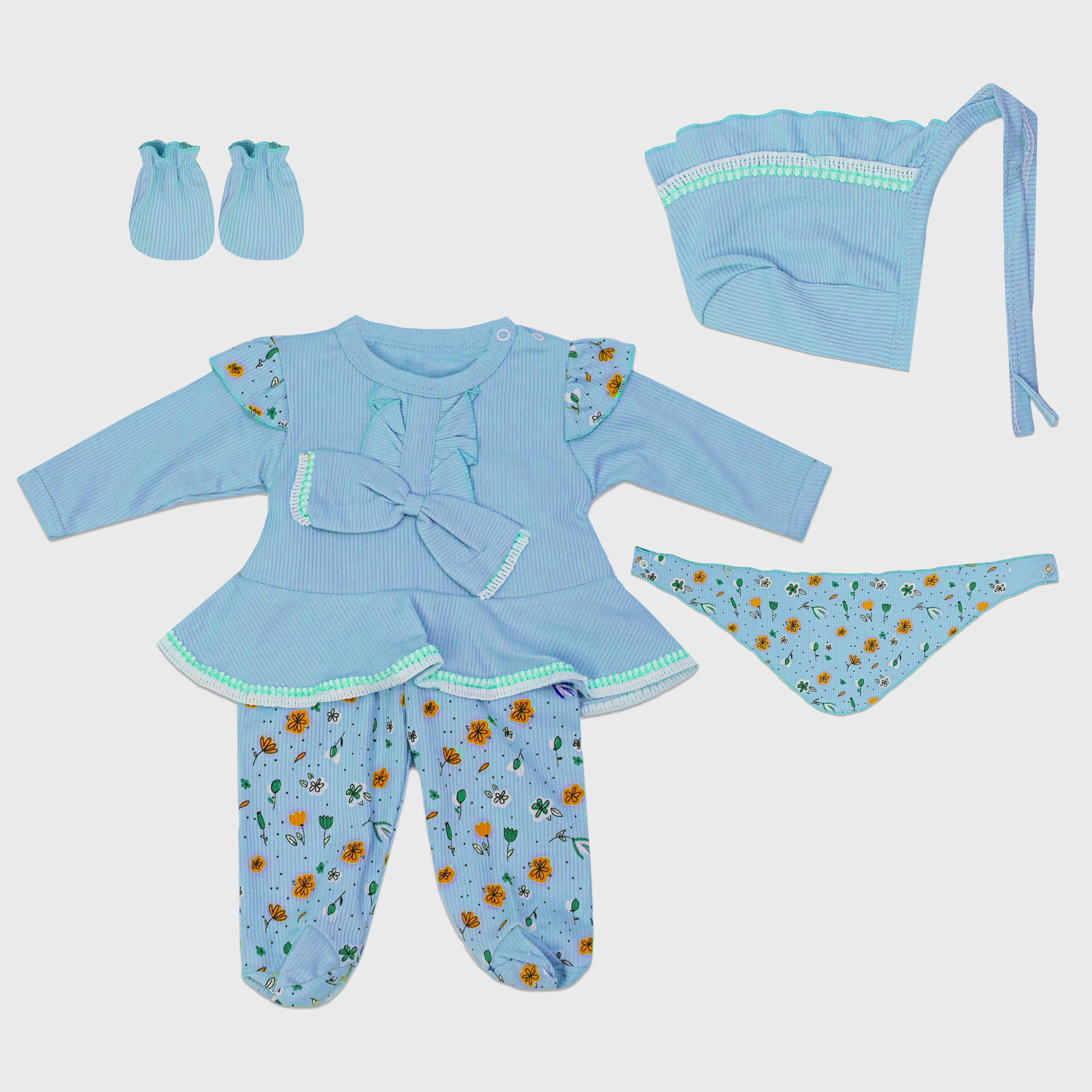 Girls' Floral Suit Gift Set - Pack of 5