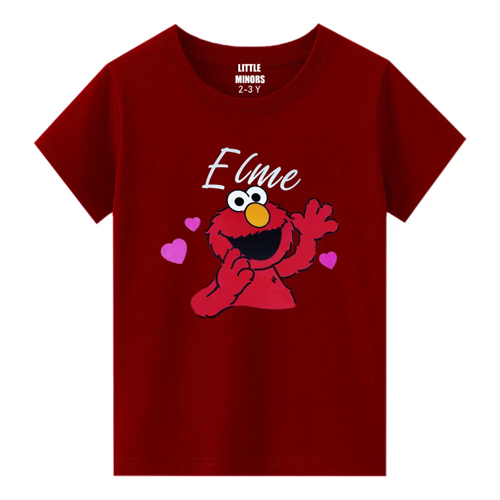 Kids Jersey Cotton Sticker T-Shirt - Red