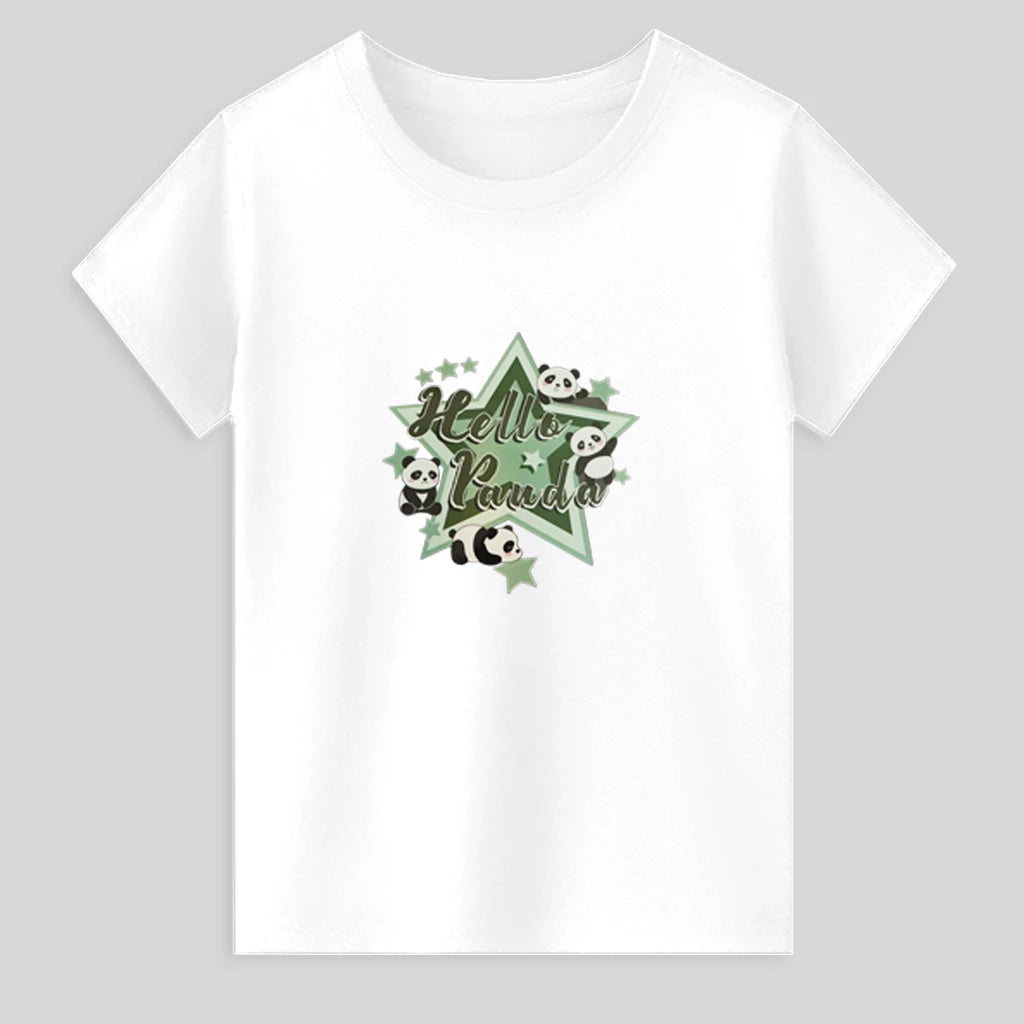 Kids Jersey Cotton Sticker T-Shirt - White