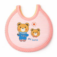 Little Minors baby cotton bib with soft, absorbent fabric and colorful print, designed for feeding and keeping baby clean.