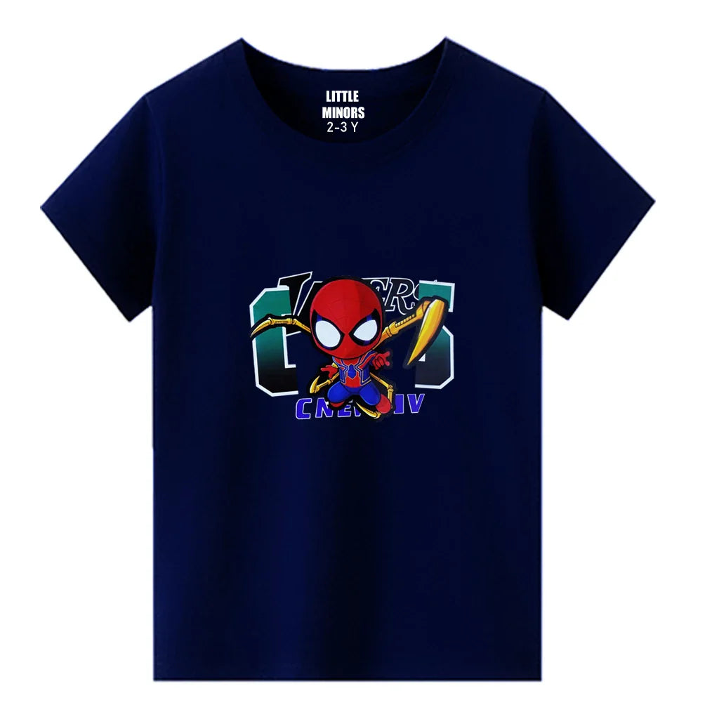 Kids Jersey Cotton Sticker T-Shirt - Blue