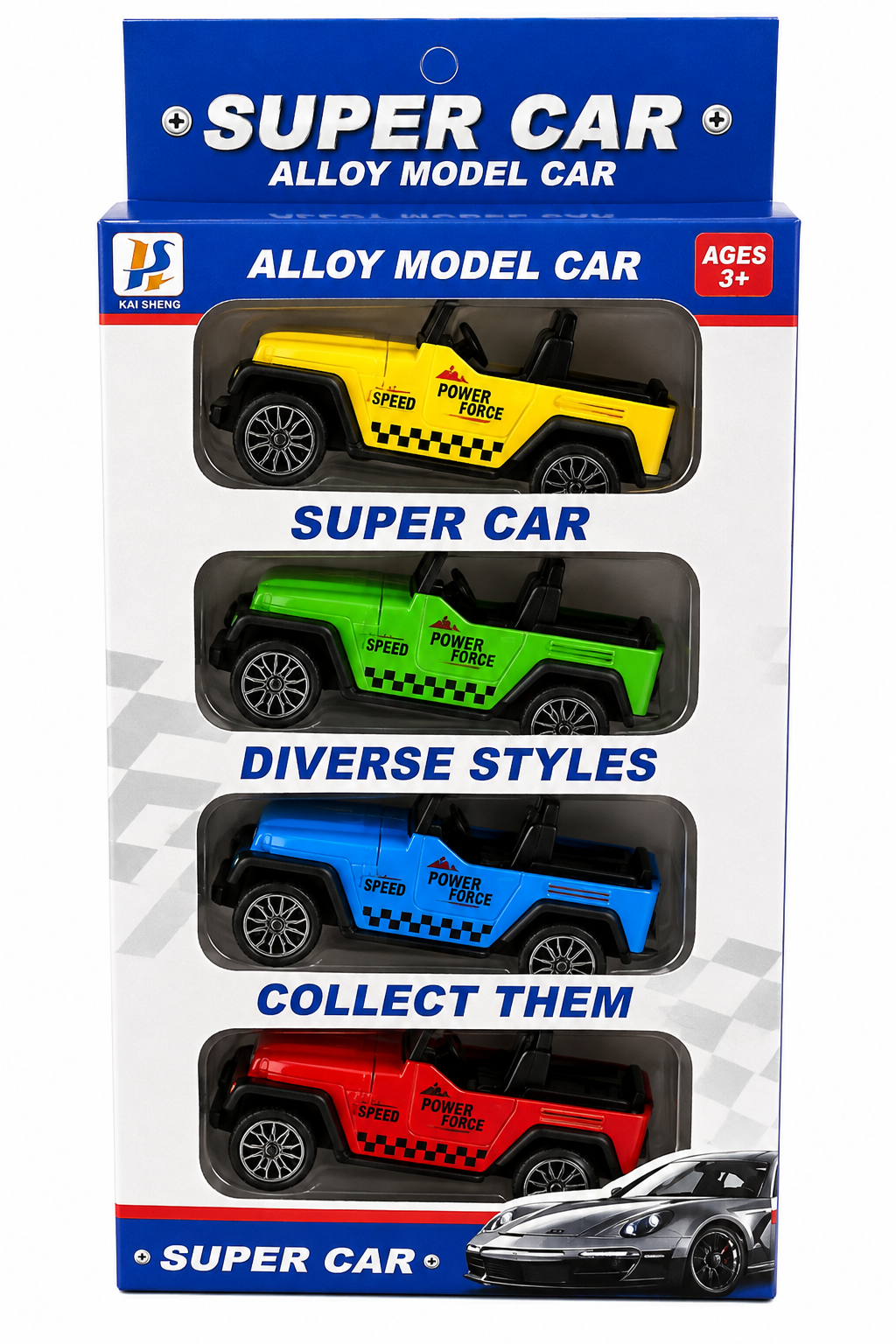 Super Car Alloy Model Car Set – 4-Piece Pull Back Toy Cars for Kids