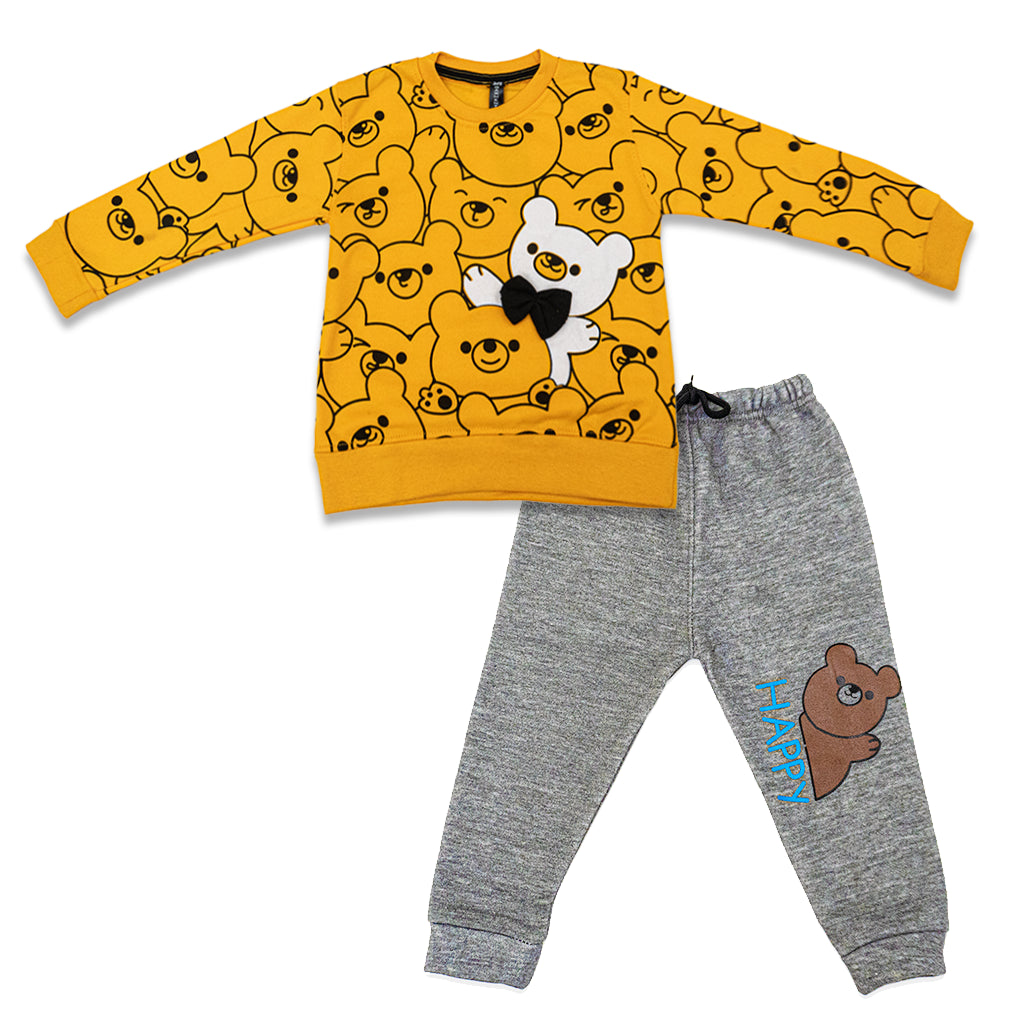 Kids Bear w/ Bow Fleece Winters Tracksuit