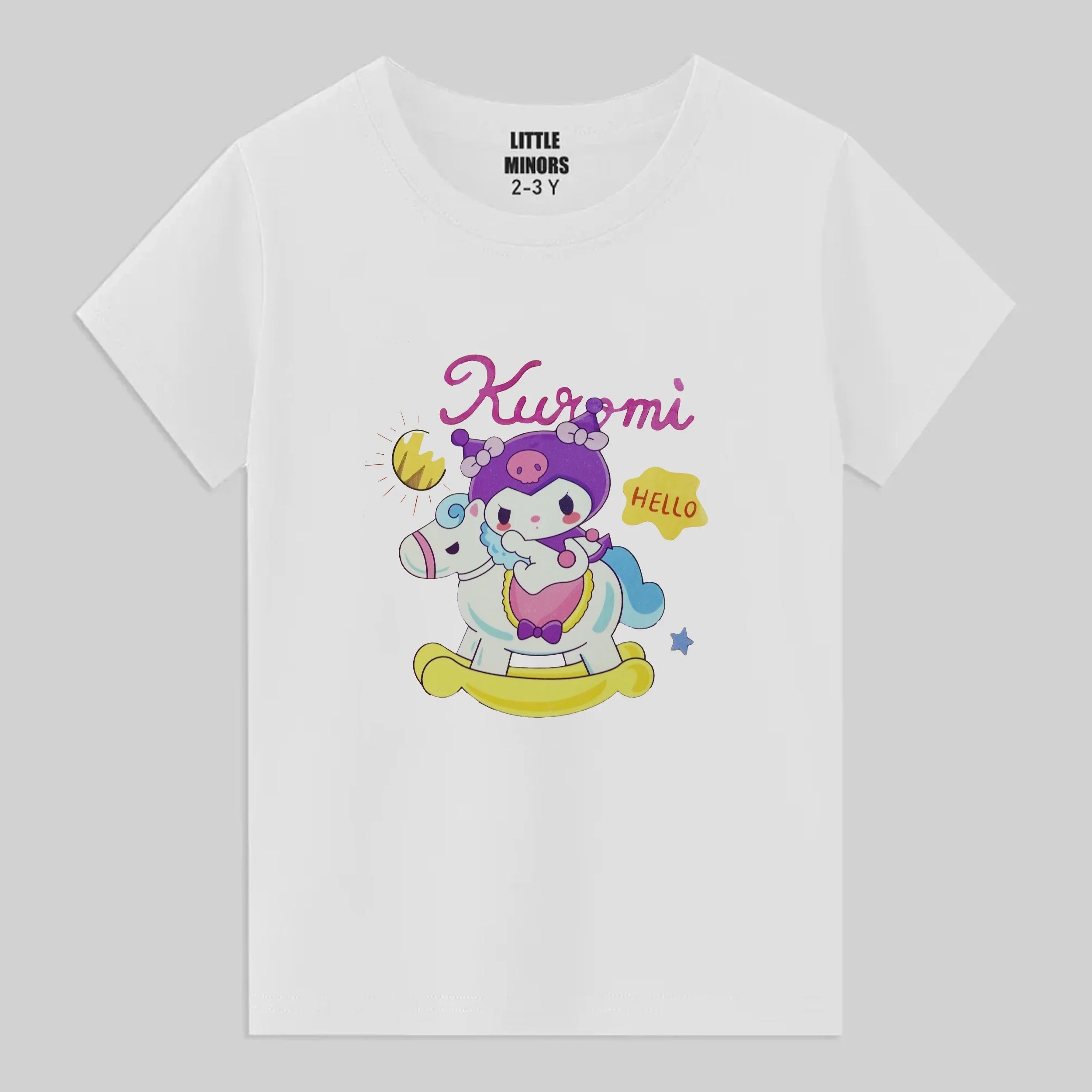 Kids Jersey Cotton Sticker T-Shirt - White