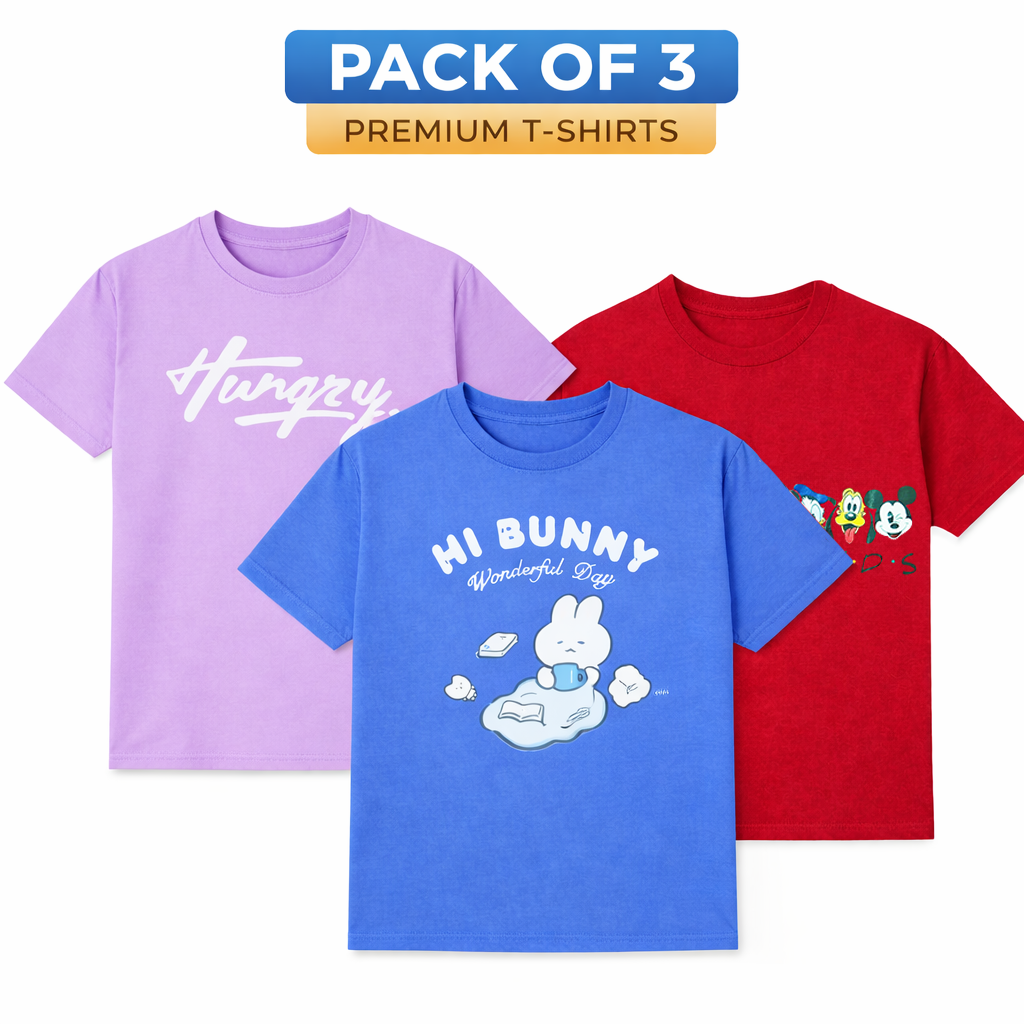 Ladies Printed T-Shirt (Pack of 3) – Comfortable Everyday Wear