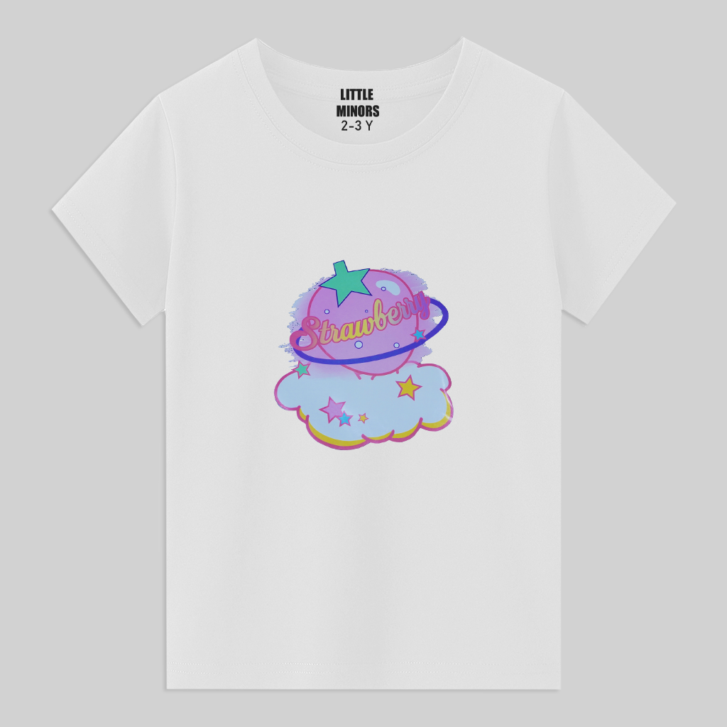 Kids Jersey Cotton Sticker T-Shirt - White