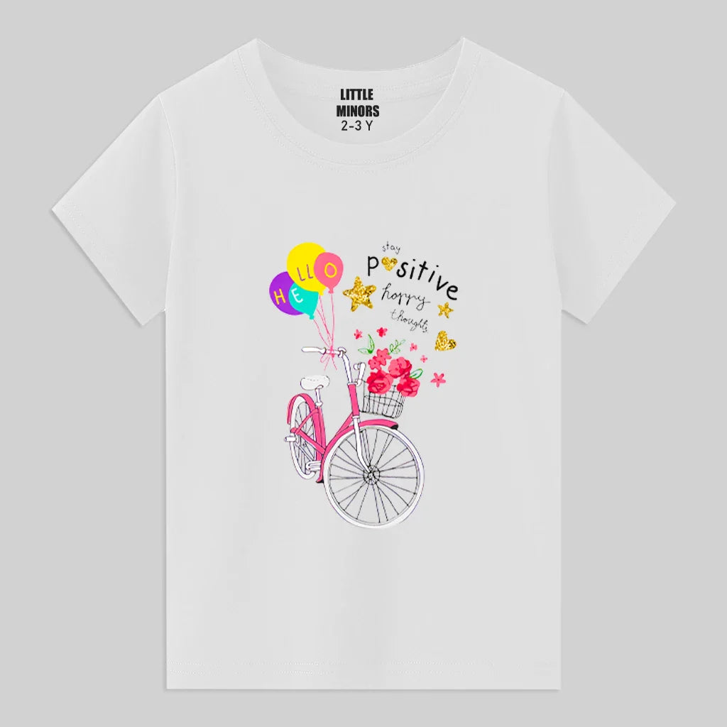 Kids Jersey Cotton Sticker T-Shirt - White