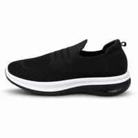 Men’s Black Knit Slip-On Sneakers Shoes ART
