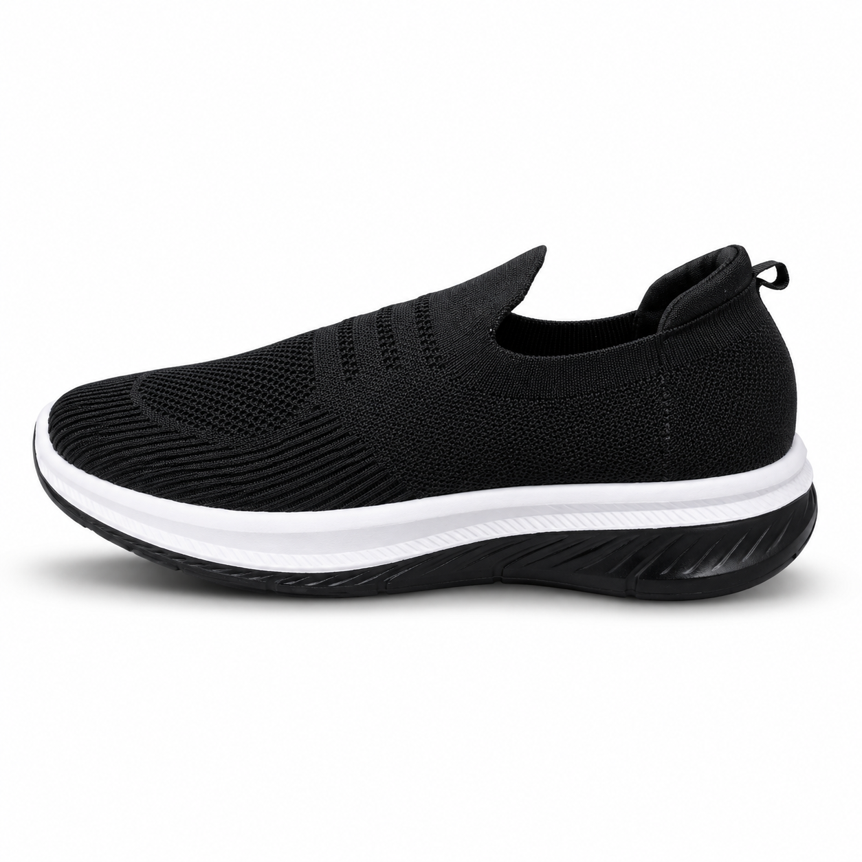 Women’s Black Slip-On Casual Sneakers – Comfortable Everyday Shoes AJK - hover image