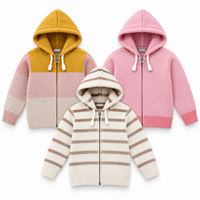 Pack of 3 Kids Wool Hooded Sweater Boys & Girls Winter Zip-Up