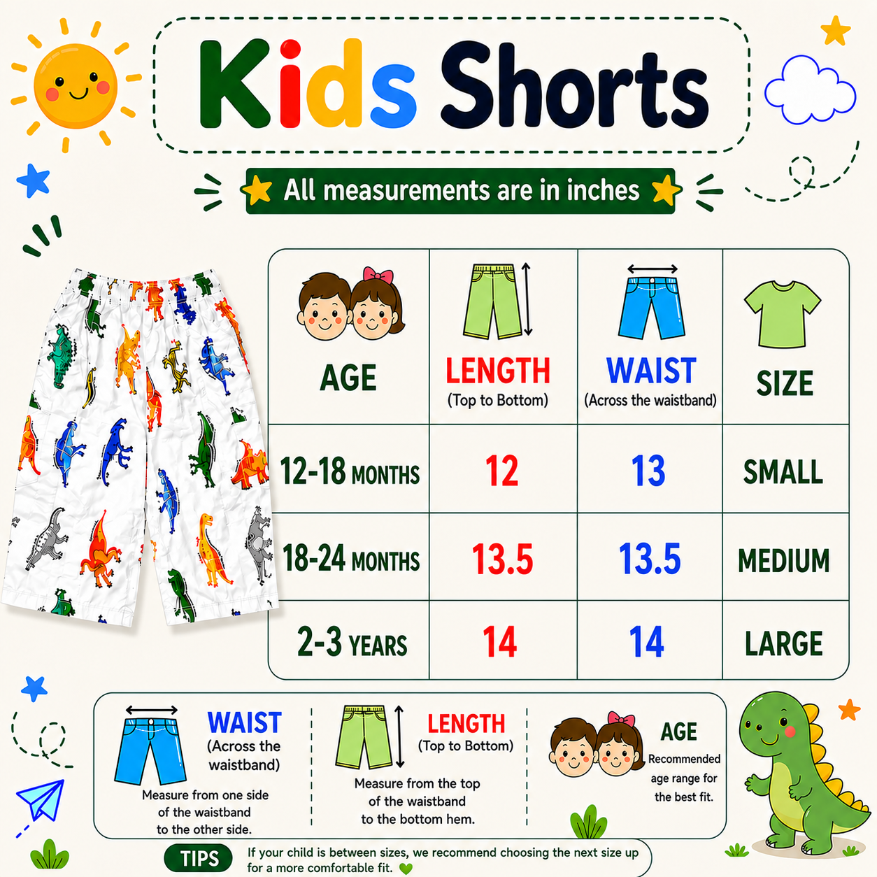 Pack of 5 Kids cotton shorts (6 Months to 2 Years) - hover image