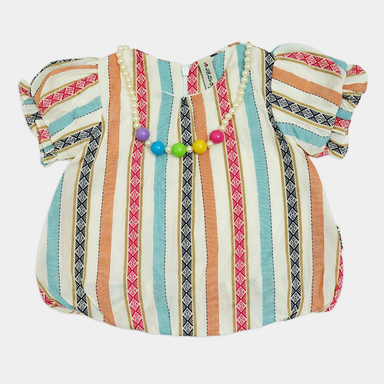 Girls’ 3-Piece Set – Shirt, Skirt & Bead Necklace
