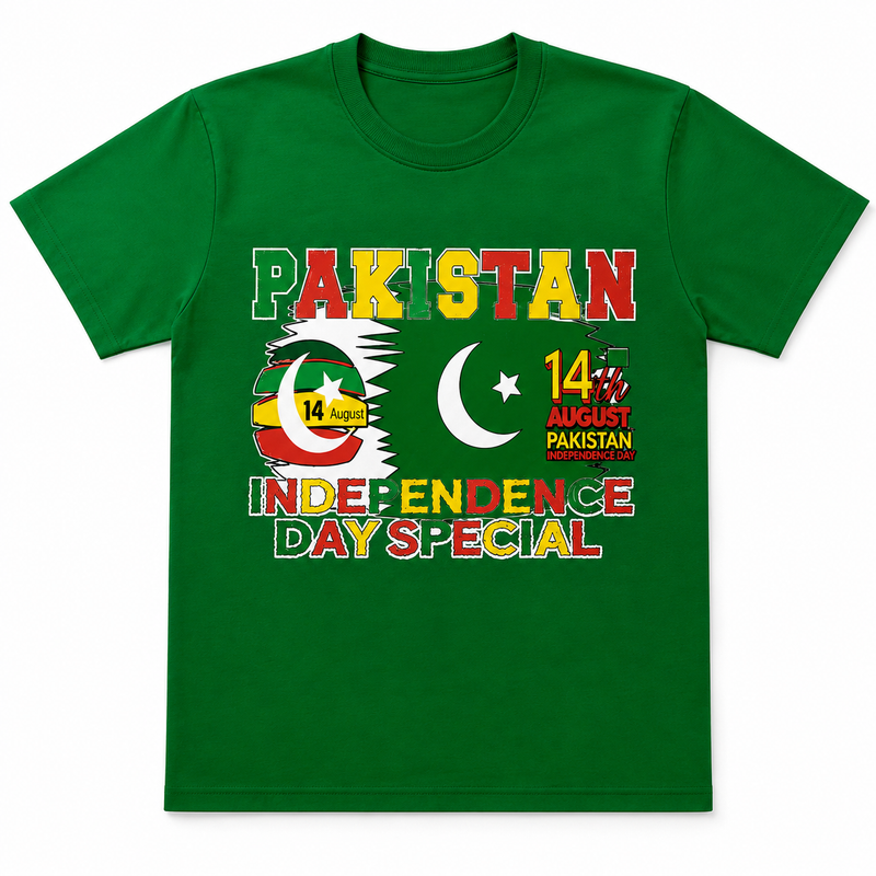 Kids Pakistan Independence Day 14 August Printed T-Shirts.