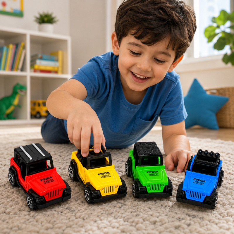 Super Car Alloy Model Car Set – 4-Piece Pull Back Toy Cars for Kids