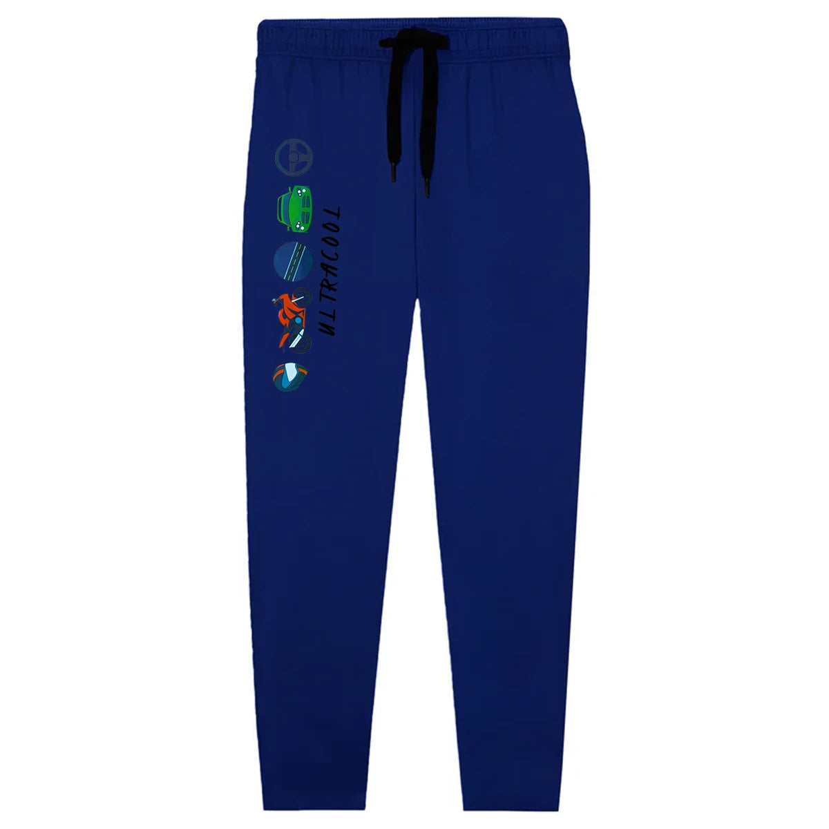 Kids Jersey Cotton Sticker Trousers –  Blue