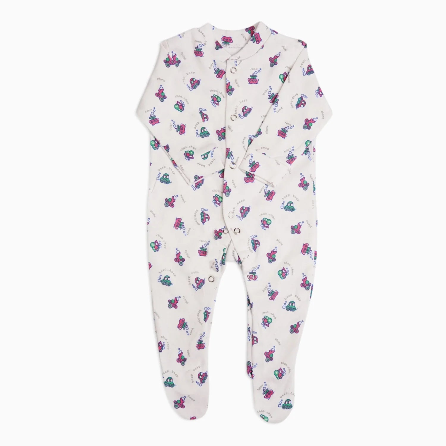 Girls 3-Piece Cotton Sleep Suit Romper Set with Socks