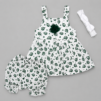 Girls 14 August Independence Day Dress Set – 3 Piece Pakistani Flag Print Outfit