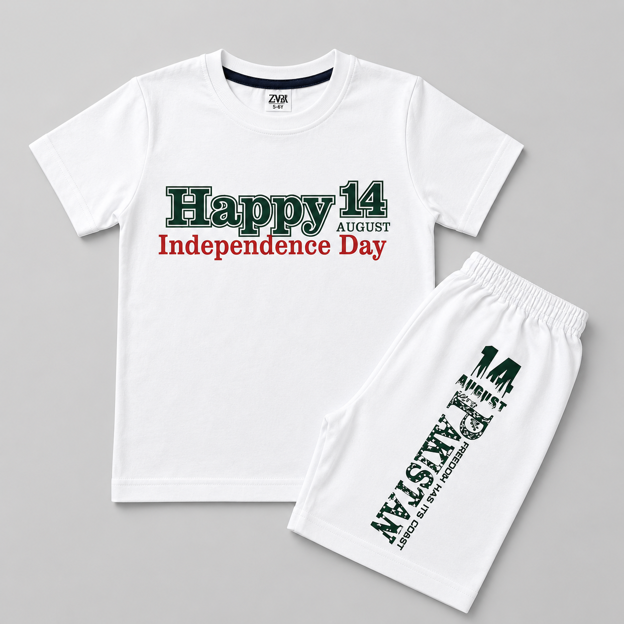 Kids 14 August Independence Day T-Shirt & Shorts Set - hover image