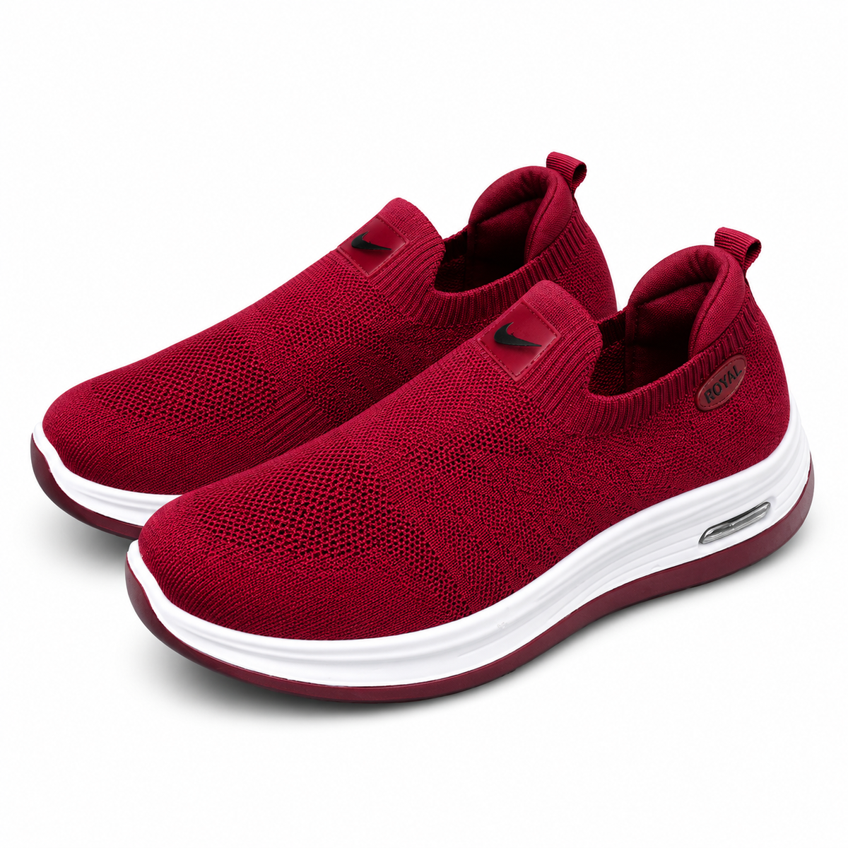 Women’s Red Slip-On Casual Sneakers – Comfortable Everyday Shoes AJK