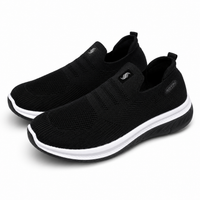 Men’s Black Knit Slip-On Sneakers Shoes ART