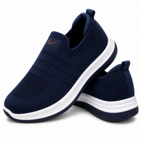 Men’s Navy Blue Knit Slip-On Sneakers Shoes ART