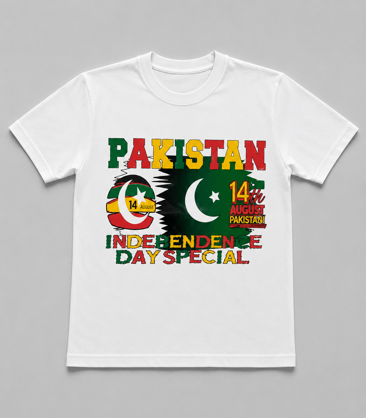 Kids Pakistan Independence Day 14 August Printed T-Shirts