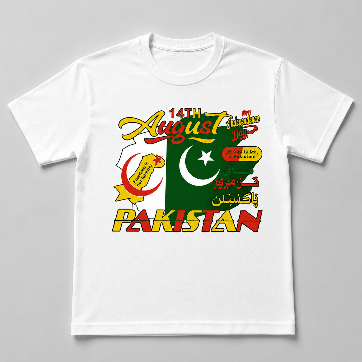 Kids Pakistan Independence Day 14 August Printed T-Shirts