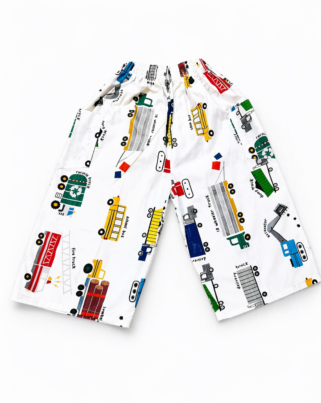 Kids Printed Cotton Nicker Shorts – Airplane, Truck & Dinosaur Designs