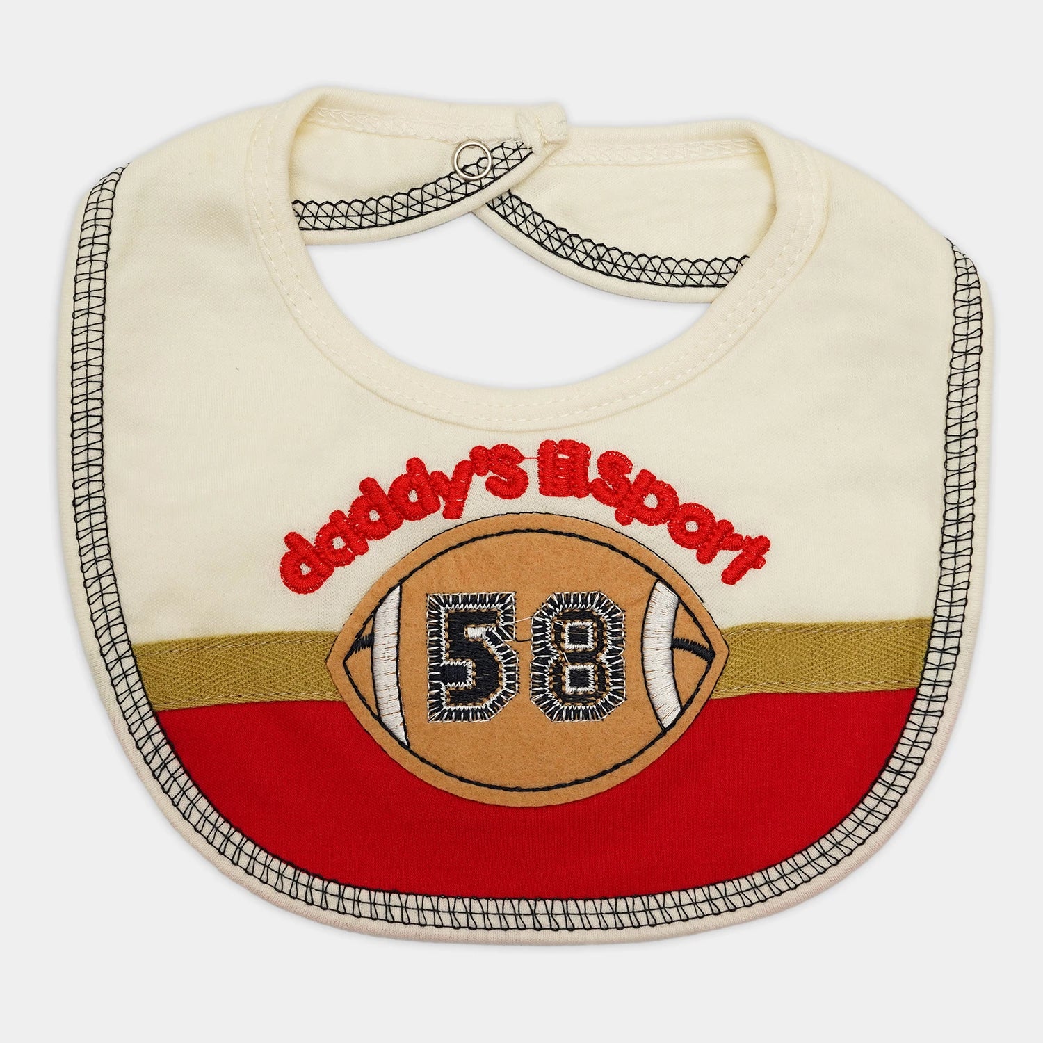 OLMV Pack of 3 Feeding Bibs – Soft & Durable