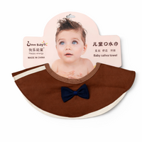 Waterproof baby bibs with cartoon print from Little Minors, washable feeding apron for babies and toddlers, featuring colorful animal designs.