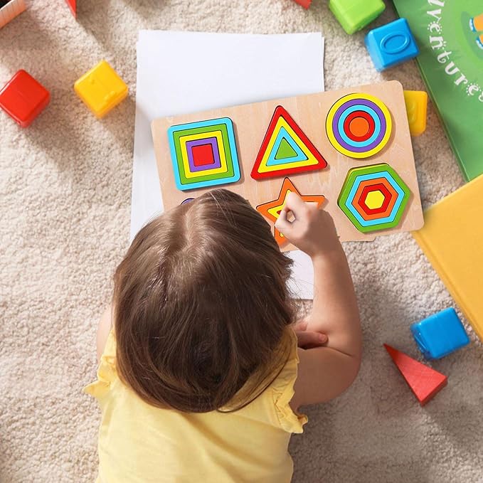 Wooden Peg Puzzle Shape Sorter
