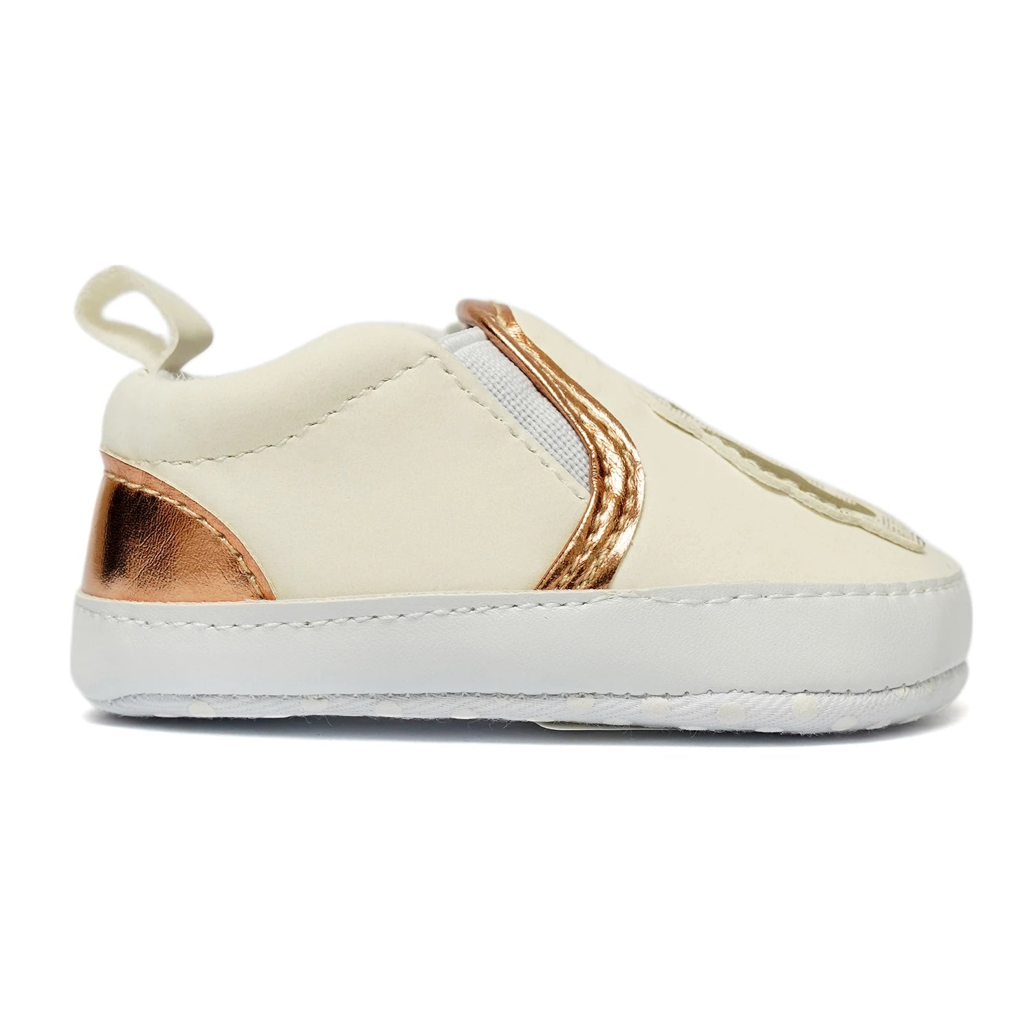 Baby Soft Slip-On Shoes – Cute Print with Metallic Trim