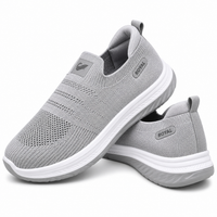 Men’s Grey Knit Slip-On Sneakers Shoes ART