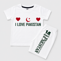 Kids 14 August Independence Day T-Shirt & Shorts Set