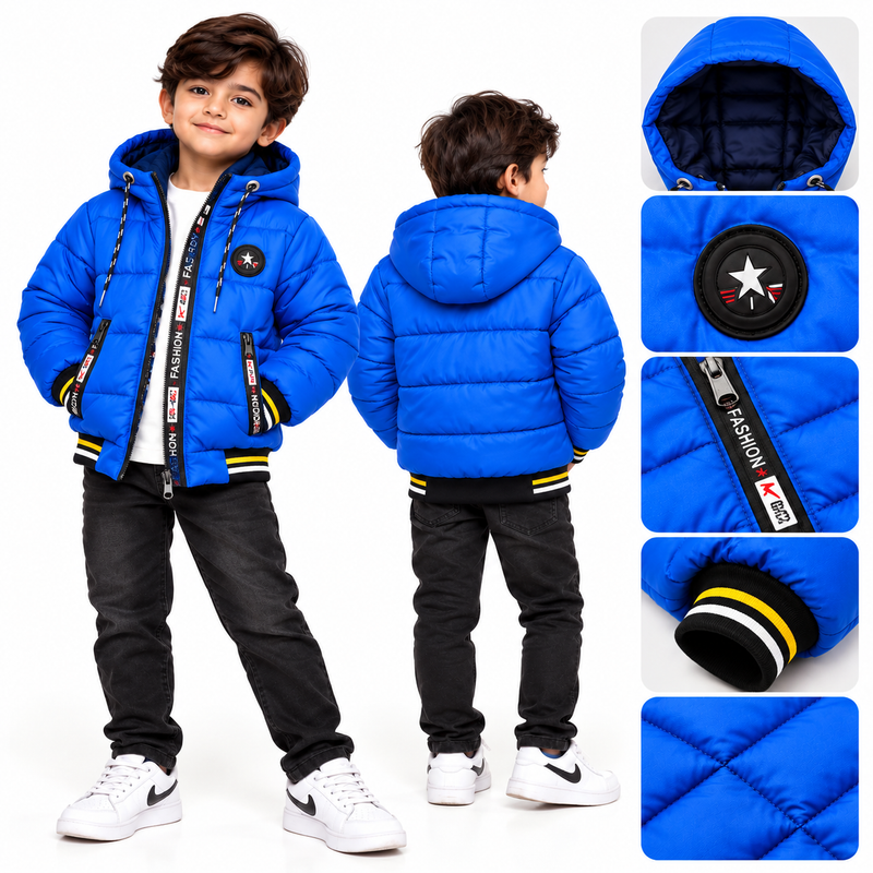 Kids Winter Hooded Puffer Jacket – Warm & Stylish Quilted Jacket