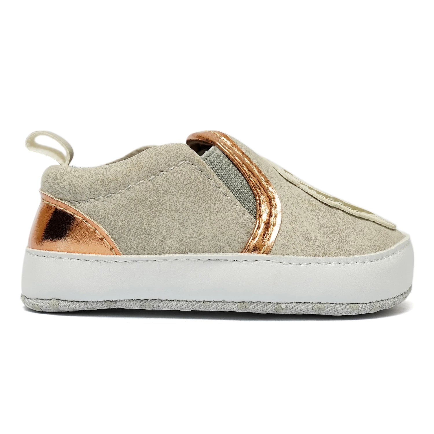Baby Soft Slip-On Shoes – Cute Print with Metallic Trim