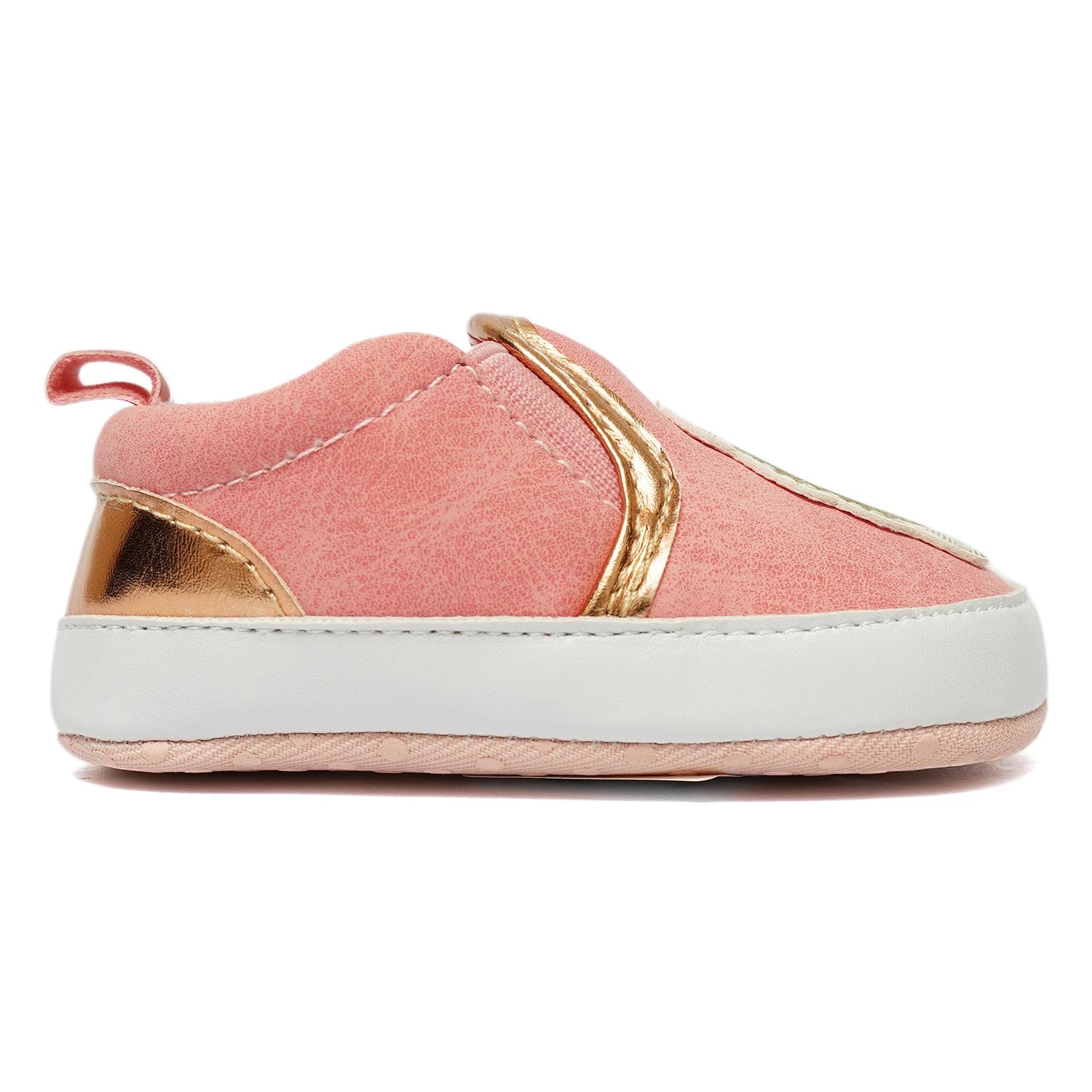 Baby Soft Slip-On Shoes – Cute Print with Metallic Trim