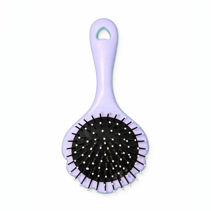 Little Minors baby hair brush with soft bristles, gentle scalp comb and grooming brush for kids' delicate hair and scalp.